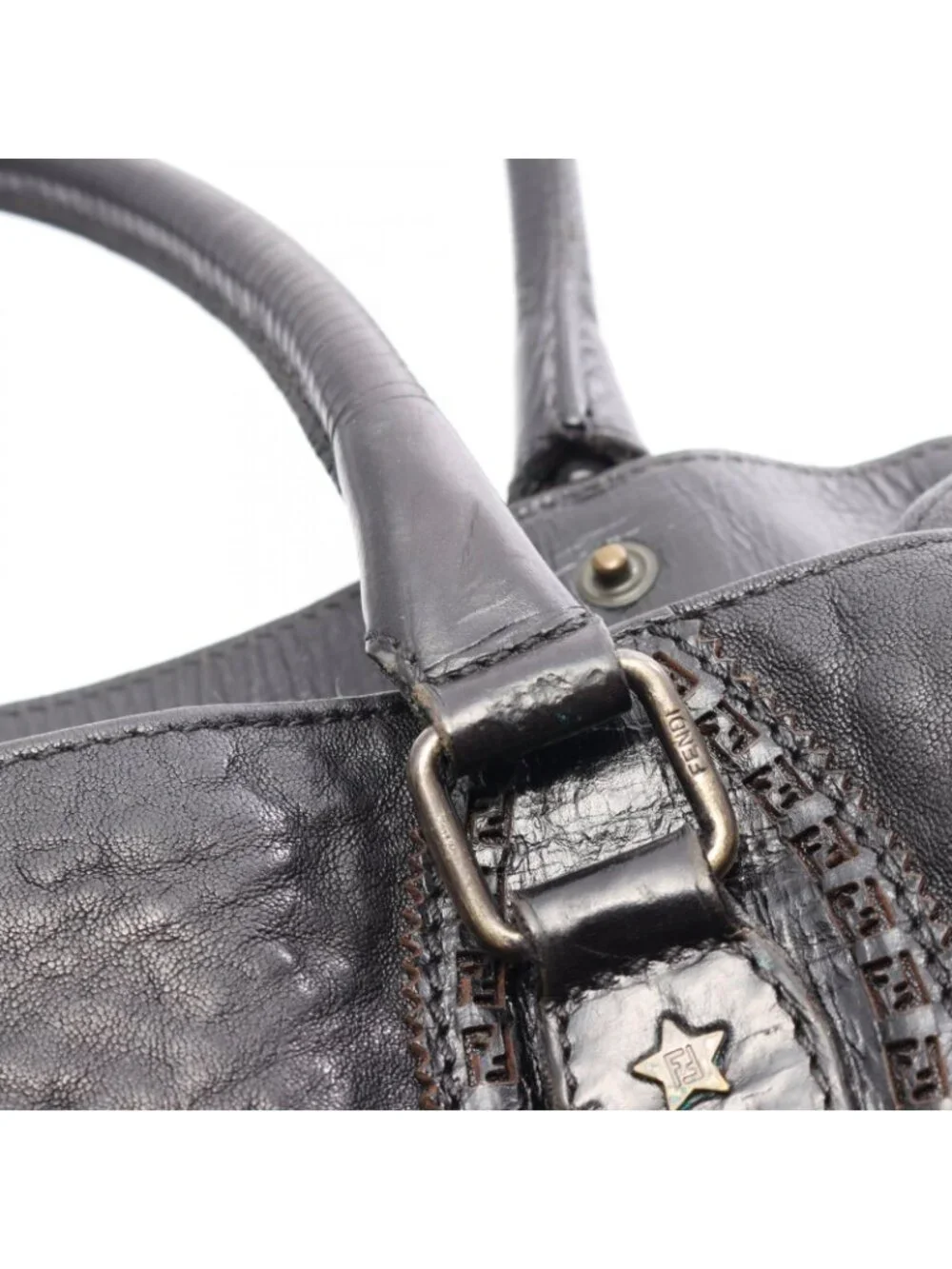 Fendi Handbag Etonico Black Leather
